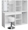 Vicco Schminktisch Isabelle, Weiß, 140 cm mit LED, Hocker und Schränken
