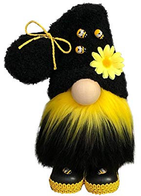 HUANRU Biene Wichtel Frühling Bienenelfen Deko Weltbiene Tag Gelb & Schwarz Skandinavisch Schwedisch Frühlingsdekorationen Honig Bee Home Bauernhaus Küche Plüschkollektion Handgemachte Ornamente