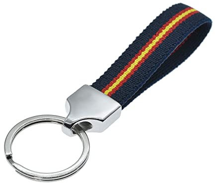 BDM - Llavero original para regalar con bandera de España - Plateado