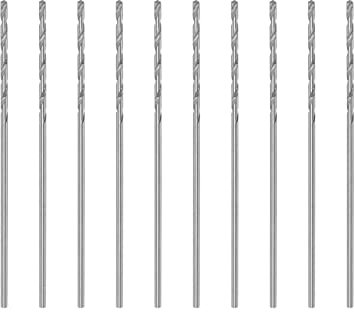 sourcing map 10 Pcs 0.7mm HSS(High Speed Steel) W6542 Micro Drill Bits, Fully Ground Jobber 32mm Length Drill Bit for Mild Steel Copper Aluminum
