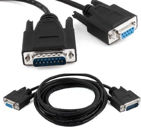 Ruilogod 9.8ft 3 Metri RS232 DB9 seriale a 9 pin femmina a maschio DB15 PLC cavo
