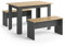 Vicco Esstisch Set Sentio, Anthrazit/Goldkraft Eiche, 110 x 70 cm mit 2 Bänken