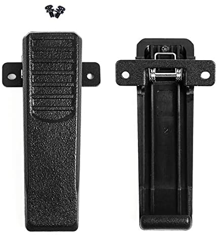 VMUKSAN Ersatz-Gürtelclip für Anytone AT-D878UV Plus, D868UV, D858, BTECH DMR-6X2, Schwarz, 2 Packungen, 4 Schrauben, Erwachsene, Berufsanwender, Zwei-Wege-Funk-Nutzer, Zubehör, Funkgerät-Gürtelclip