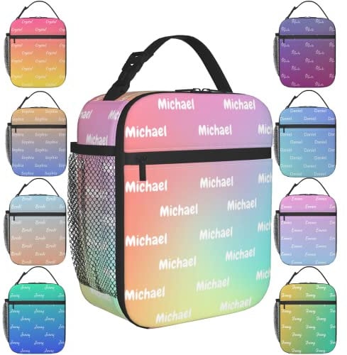 Xiuyours Personalisiert Kühltasche mit Name Lunchtasche Personalisierte Isoliertasche Brotdose für Kinder Damen Herren Erwachsene, Arbeit, Büro, Schule
