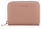 flora & co - Portefeuille Femme Petit Format - Porte-Monnaie Carte Tout-en-Un Court - Similicuir Grainé Zippé - Chic Pratique Léger - Vieux Rose