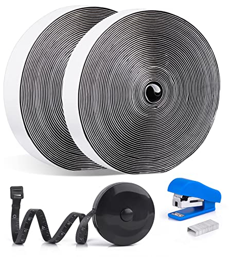 Fliegengitter Mesh Zubehör, 8m x 20mm selbstklebende Streifen mit Band Maß und Mini Hefter,Heavy Duty Stick On Tape für Home Office Garten
