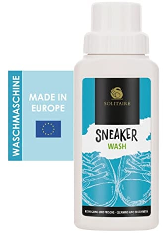 SOLITAIRE Sneaker Wash, Sneaker Waschmittel für die Waschmaschine, 250 ml, Reinigung und hygienische Frische für Sneaker, Sport- und Outdoor-Schuhe aus Textil, Nylon und Leder