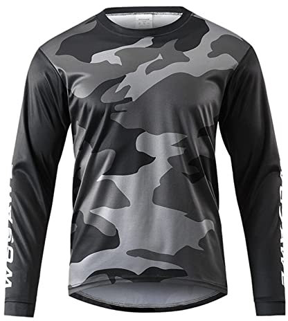 IUNSER Herren Mountainbike Country Downhill Anzug Top Mountainbike Bekleidung Herren Winter (Black, XXL)
