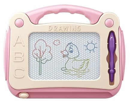 TGXLAK Kids Toys Magnetic Drawing Board, 4 Color Erasable Graffiti Board, Educational Learning Toy for 3-12 Years Old Kids, Birthday & for Boys & Girls