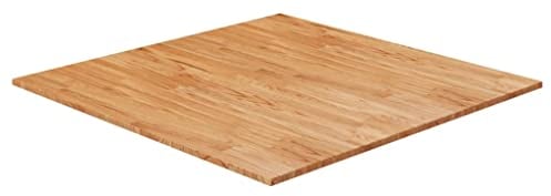 vidaXL Tischplatte Quadratisch Massivholzplatte Eichenplatte Holzplatte Platte Ersatztischplatte Hellbraun 90x90x2,5cm Behandelte Eiche