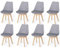 WAFTING 8er Set Esszimmerstühle Gepolsterter Stuhl mit Buchenholz-Beinen und Weich Gepolsterte Chair für Esszimmer Wohnzimmer Schlafzimmer Küche Besprechungsraum, (Gepolstert Grau)