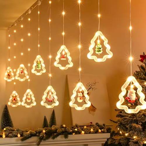 LED String Light Christmas Curtain Light,Fairy Light String Christmas Gifts 3M,Window Decoration Light for Christmas Party,Weihnachtsbeleuchtung Innen Außen Wasserdicht fürWeihnachtendeko,Fensterdeko
