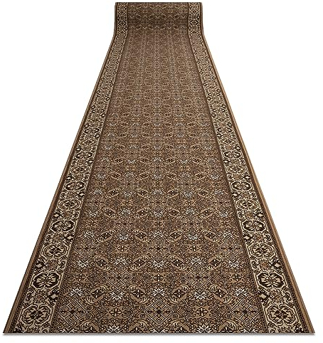 rugsx Bidjar Läufer Teppich - Antirutsch Teppich Brücke Meterware - rutschfest & Pflegeleicht - Klassisch Orient Design für Flur Küche Wohnzimmer - beige, 100x430 cm