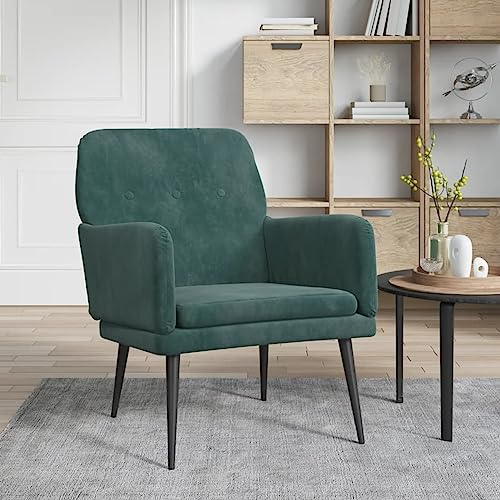Homgoday Sessel Fernsehsessel Loungesessel Relaxsessel Fernsehsessel TV-Sessel Einzelsofa Lesesessel Ruhesessel Einzelsessel für Wohnzimmer Schlafzimmer Dunkelgrün 62x79x79 cm Samt