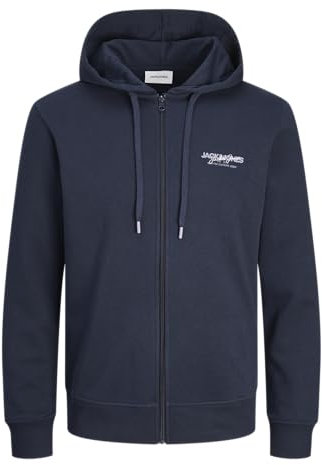 JACK & JONES Jjalvis Sweat Zip Hood Veste de Sweatshirt, Blazer Bleu Marine, XS Homme