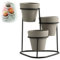 RIEONA 1 Set Portafiori in ferro, Ripiani for vasi da fiori, Portafiori, Portapiante alto, Scaffale, Portafiori retrò, for piante da esterno ( Color : Gray basin with black frame )