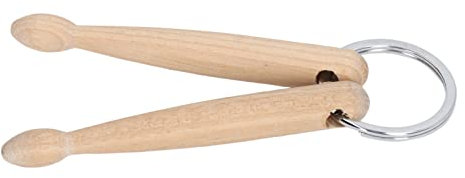 Baguettes en Bois, Porte-Clés Percussions.Mini Porte-Clés Tambour en Bois, 2 Baguettes Pilons pour Suspendre Sacs, Clés