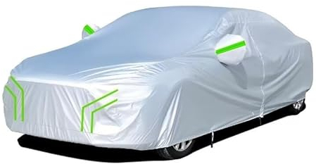Abdeckplane für Audi A3 8V 2015-2020,UV-beständige Plane, wasserdichte, Winddichte, staubdichte und regensichere Autoabdeckung(Silver Green)