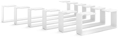 HEVVA 1x Möbelfuß - Luxemburg - Höhe 10 cm (Tiefe 35 cm, Weiß) | Möbelkufen, Möbelbeine, Standfüße, Design-Möbelfüße, Sideboardfüße, Waschtischunterschrankfüße, Metallfüße für DIY