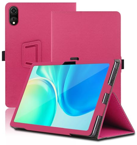 Custodia per Blackview Tab 90 Wifi 10.92 Pollici, Cover Tablet Blackview Tab 90 Wifi, Copertura Protettiva Pieghevole con Supporto per Matita e Cinturino da Polso, Protezione Completa. (Rosso)