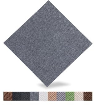 Hiseng Teppichfliesen Selbstklebend 30x30cm - 10/20/30 Stück Teppichfliesen Selbstliegend Rutschfeste Strapazierfähig Teppich Bodenbelag für Büro Wohnzimmer Schlafzimmer (30 Stück,Grau)