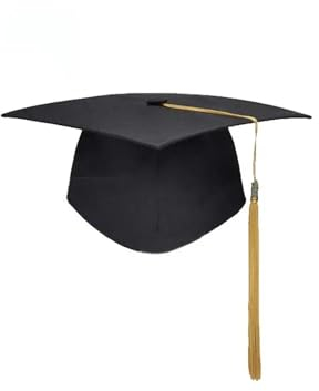 GSCLZ Doktorhut Klassische Abschlusssaison-Bachelor-Mütze, Unisex, verstellbar, Studentenbedarf, akademische Kappe mit Quasten, Fotografie-Requisiten Graduation Hat(Color:Black-golden Tassel)