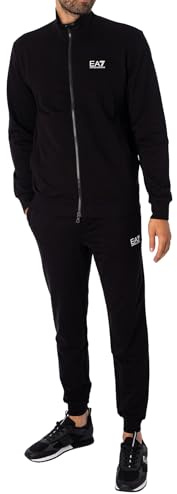 EA7 Herren Trainingsanzug Mit Reißverschluss Und Logo Auf Der Brust, Black