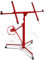 Vigevee Lève-plaque XXL pour cloison sèche, capacité de charge 68 kg, hauteur de travail 140-350 cm, largeur maximale 290 cm, pliable, réglable, pivotant, aide au montage, rouge