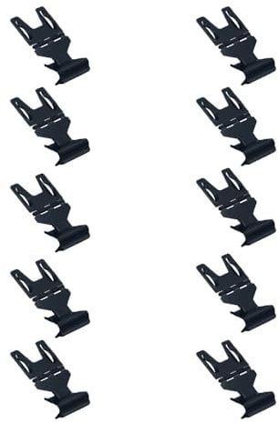 10Pcs Metal Labels Shelf Clips for Storage Boxes Adjustable Bin Basket Label Holders Price Tag Display Cake Pricing Clamps for Supermarket Tags Chalkboard (Black)