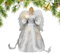 Puntale per albero di Natale, angelo con luci a LED, angelo di Natale, 30,5 cm, decorazione per albero di Natale, elegante angelo di Natale, fico