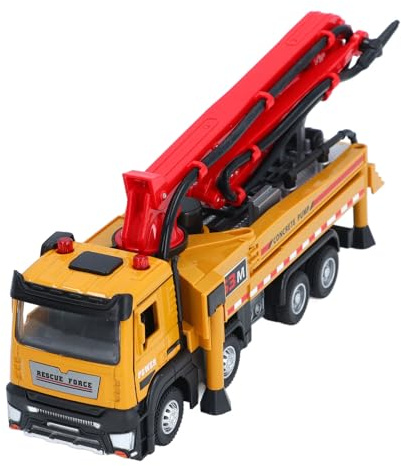 Gonetre 1:32 Scale Alloy Concrete Pump Truck Toy, Electric Concrete Truck, Battery Engineering Vehicle High Simulation Improve Coordination Construction Vehicle Model For Kids Boys