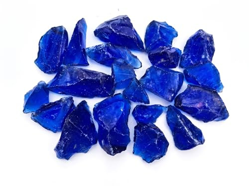 Glassteine Blau 20 kg (3–5 cm) – Glasbrocken, Dekosteine für den Garten | Wetterfest, farbstabil und durchgefärbt – Recyclingglas für innen und außen: Vasen, Pflanzgefäße, Teiche und Wasserspiele
