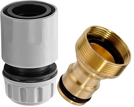 Kitchen Mixer Tap Hose Connector and End Quick Connector, Outside Garden Hose Pipe Adapter for Kitchen Tap Bathroom Sink, 22mm Female 24mm Male Threaded Tap Connector Fittings
