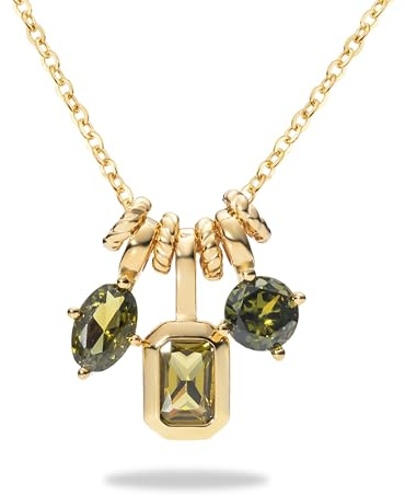 VICKWOOD Halskette Damen Silber 925 – Kette Rosegold/Gold vergoldet – Echt Silberkette mit 3-Anhänger 5A Zikonia in Saphir/Blau/Grün/Rot/Pink/Lila – Schmuck Damen Geschenk für Frauen