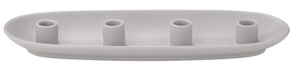 blomus Kerzenhalter -Vela- | Farbe Satellite | Form Oval | Aus Keramik; Für stimmungsvolles Kerzenlicht; Maße 40 x 14,3 x 3,2 cm