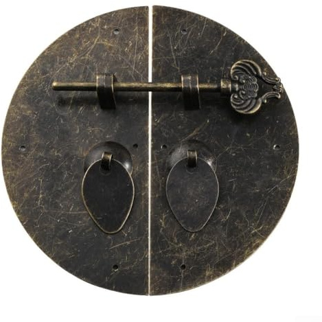 Runde Eisen-Schnalle aus Kupfer für Möbel, Metallschloss im chinesischen Stil für Schränke, Türen und Schubladen, mit handwerklicher Handwerkskunst und sicherem Design