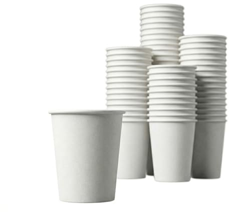 CaterCo 8oz White Paper Cups 237ml (500 Pack) – Coffee Cups for Hot & Cold Drinks – Recyclable Biodegradable Cups for Tea, Latte, Vending Water, Parties, Catering & Office – (8oz - 500 Pack)