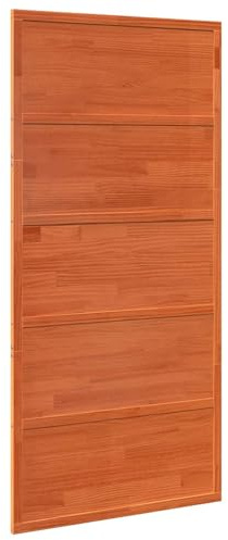 QJBSAVVA Porta scorrevole rustica in legno di pino massello marrone cerato, per interni, salvaspazio, senza guarnizioni, 100 x 208 cm