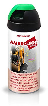 Ambro-Sol V403GIALLOF Marqueur En Aérosol 360, pour Usage Professionnel et Domestique, pour Asphalte, Murs et Bois, Aérosol En Fer Blanc Recyclable 500 ml, Bleu Fluorescent
