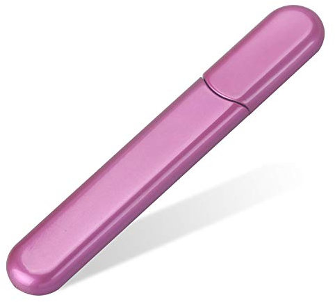 MiDenso Premium-Glas-Nagelfeile mit Etui, Kristall-Diamant-Salon, beste Schönheits-Nagelfeile für natürliche und Acryl-Nägel, Rosarot