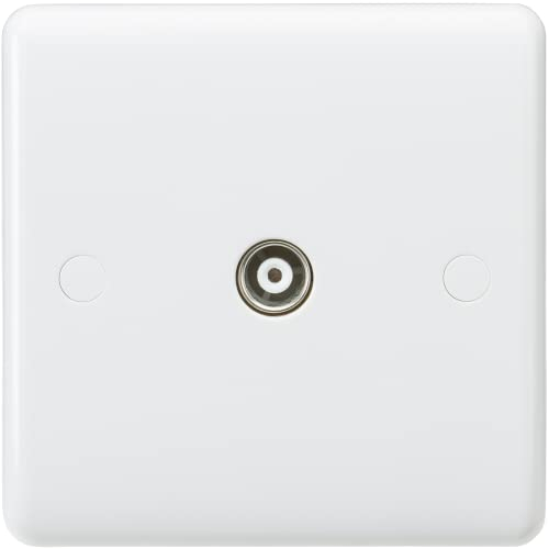 Knightsbridge CU0120 Curved Edge Coax Sat TV Outlet, White