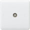 Knightsbridge CU0120 Curved Edge Coax Sat TV Outlet, White
