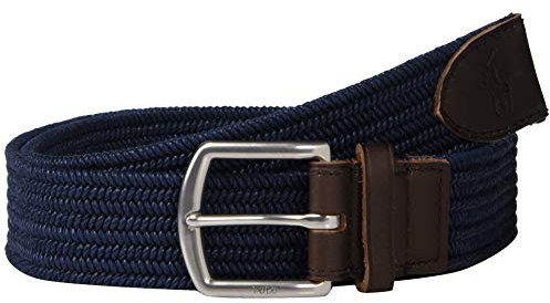 POLO RALPH LAUREN 34 mm geflochtener Stretchgürtel für Herren, Marineblau, S-M