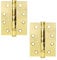 Excel XL869 Pair of 4 Grade 11 Door Hinges, Polished Brass