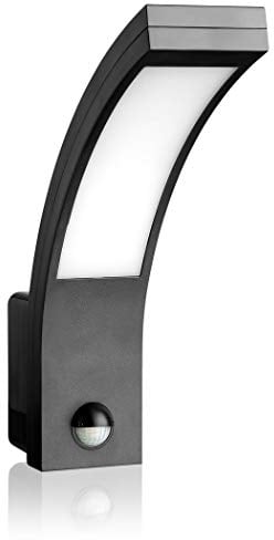 SEBSON® LED Aussenleuchte mit Bewegungsmelder, Wandleuchte anthrazit, 15W, 1000lm, kaltweiß 5800K, IP65, Außenwandleuchte Sensor 9m / 140°