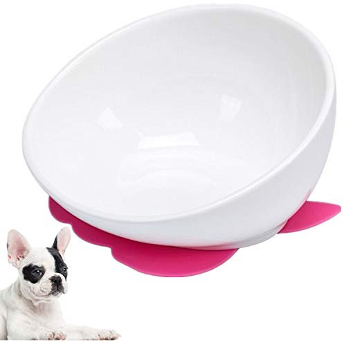 JYHY - Ciotola in ceramica per cani e gatti, ciotola per cani a bocca larga, per animali domestici, con tappetino in gomma antiscivolo, colore: bianco