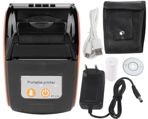 Hakeeta Tragbarer kabelloser Bluetooth-Thermodrucker,Thermischer Empfangsdrucker/Quittungsdrucker/Belegdrucker mit Aufbewahrungstasche unterstützt, Android und System(58 mm