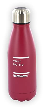 Fackelmann 45998 Bouteille isotherme 350 ml, Acier inoxydable, Plastique, Silicone, Gris, Rouge, 22,3 x 7 x 7 cm