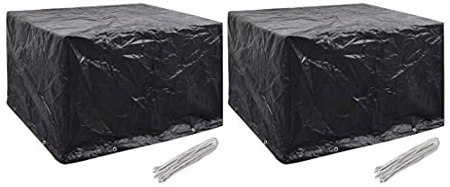 vidaXL 2X Gartenmöbel Abdeckung Schutzhülle Abdeckplane Gartengarnitur Sitzgruppe Regenschutz Abdeckhaube Schutzplane 8 Ösen 135x135x90cm