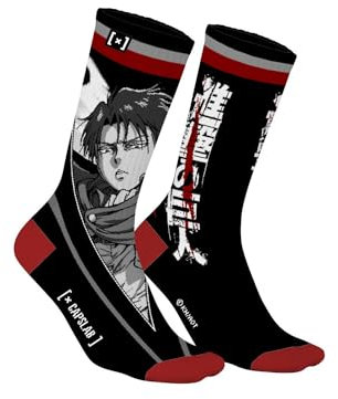 Capslab Attack on Titan Levi Socken – Offizielle Anime Socken – Bequeme Cosplay Strümpfe für Fans - 43-46